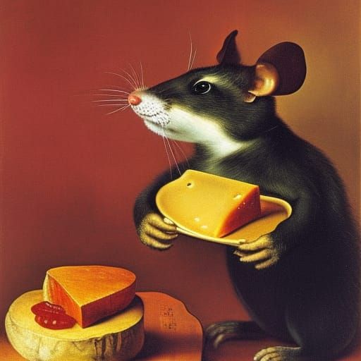 Mouse Scientist's Cheese Propaganda: Surrealist Art