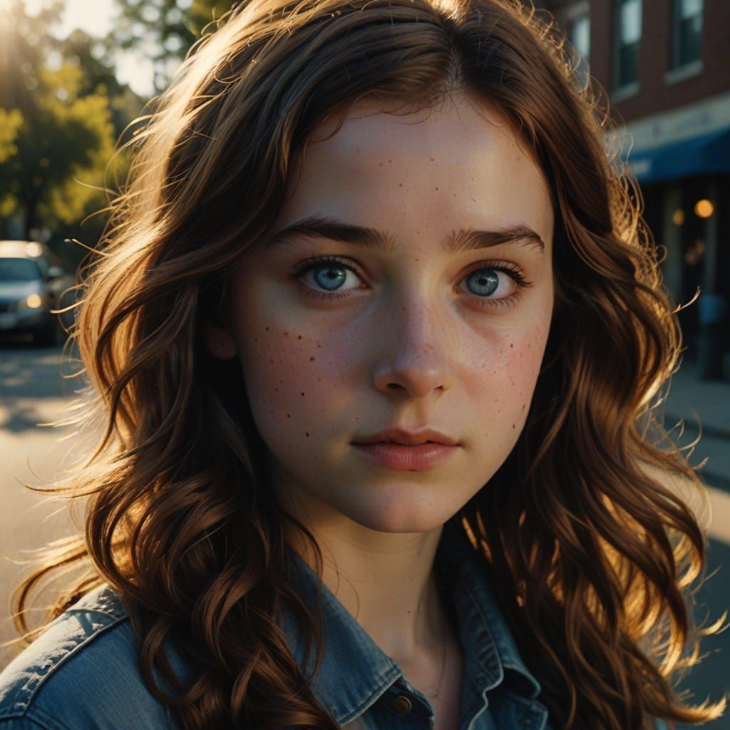 Maude Apatow as Kitty Pryde: Hyperrealistic Film Still