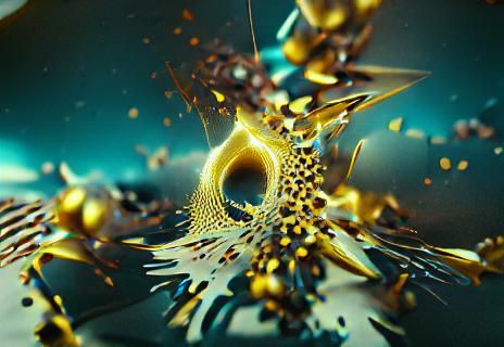 Golden Hexagon Abstract Design