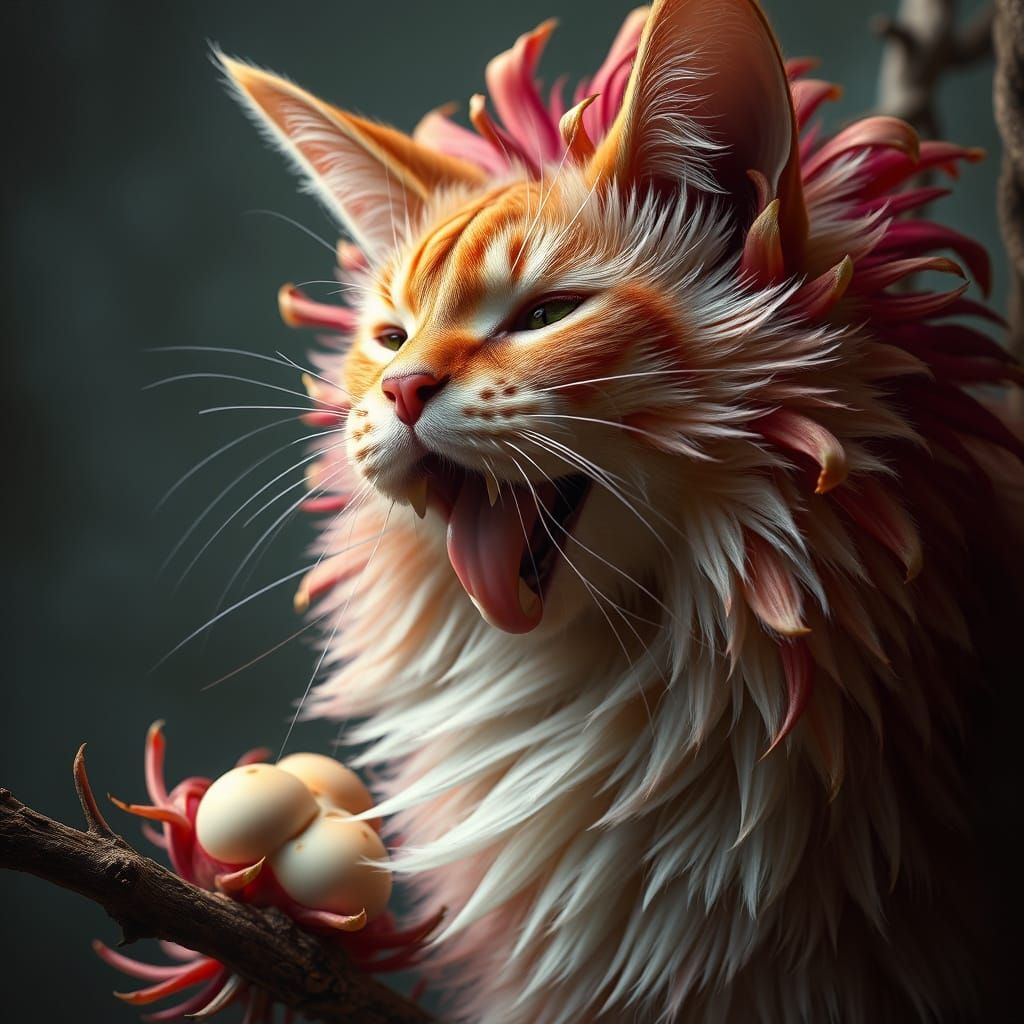 Rambutan as a cat