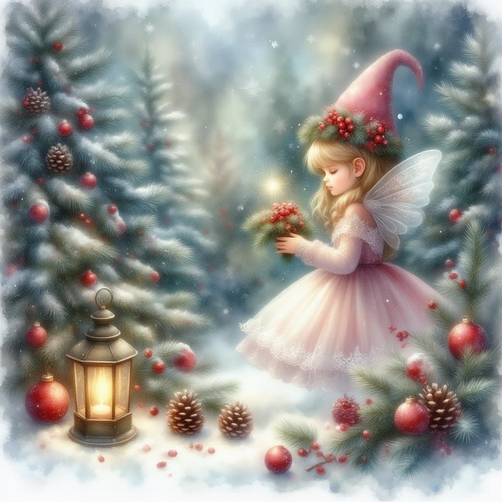 <lora:Ethereal Watercolor:1.0> fantasy art cute adorable whi...