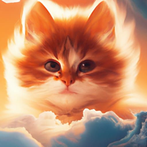 Close up portrait of an adorable fluffy flame kitten.