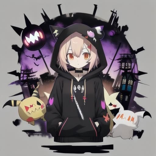 Mimikyu Girl Hoodie in Anime Style