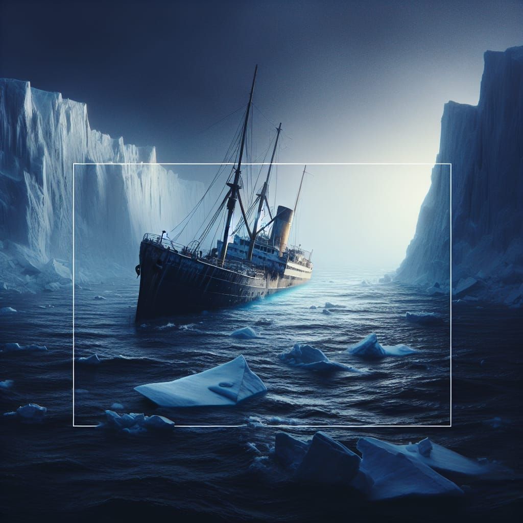 Sinking Ship in Arctic Waters