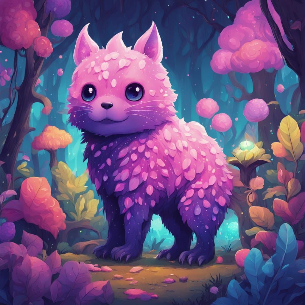 Kawaii Monster Illustration in Pastel Colors