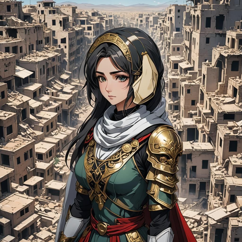Syria Anime Female Masterpiece in Cel-Shaded Style