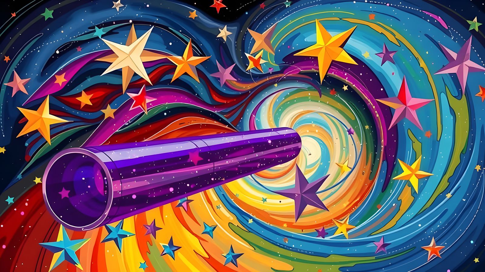 Reflective Cylinder Mirrored in Kandinsky Stars