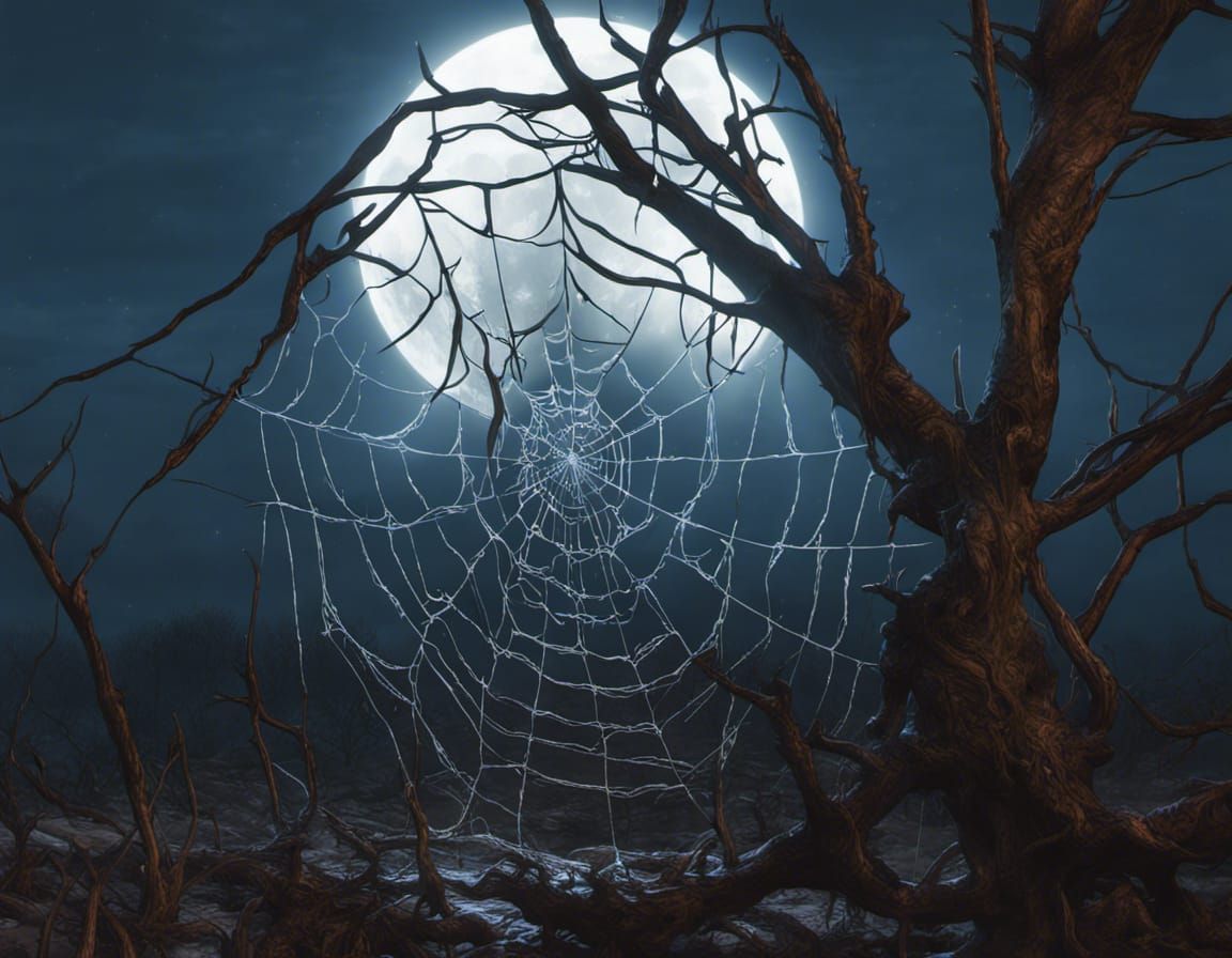 Moonlit Web: A Dark Fantasy Concept Art