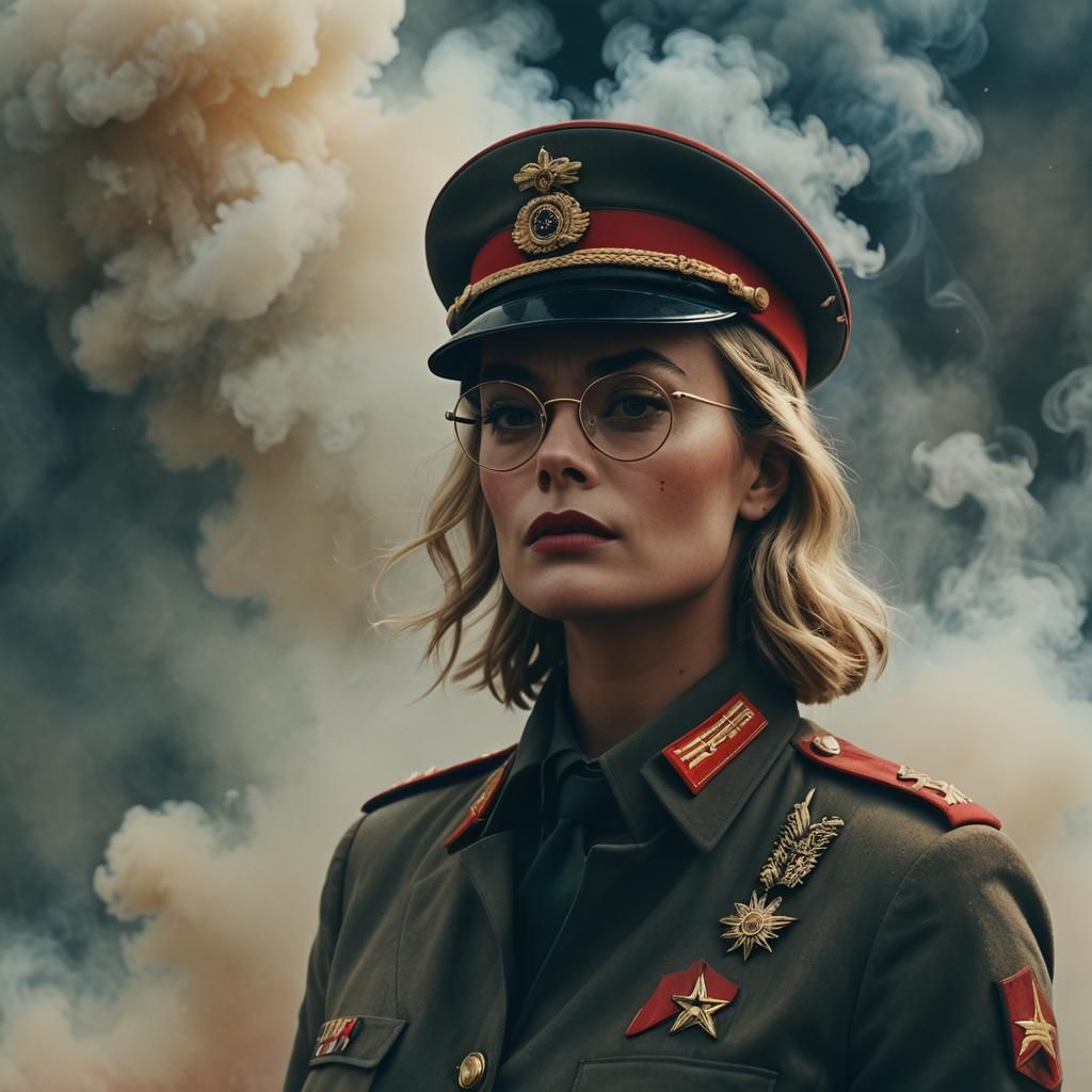 Margot Robbie as Red Army Commander in Smoke