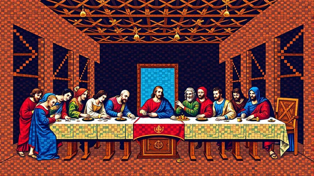 "The Last Supper" by Leonardo as a pixelart III
