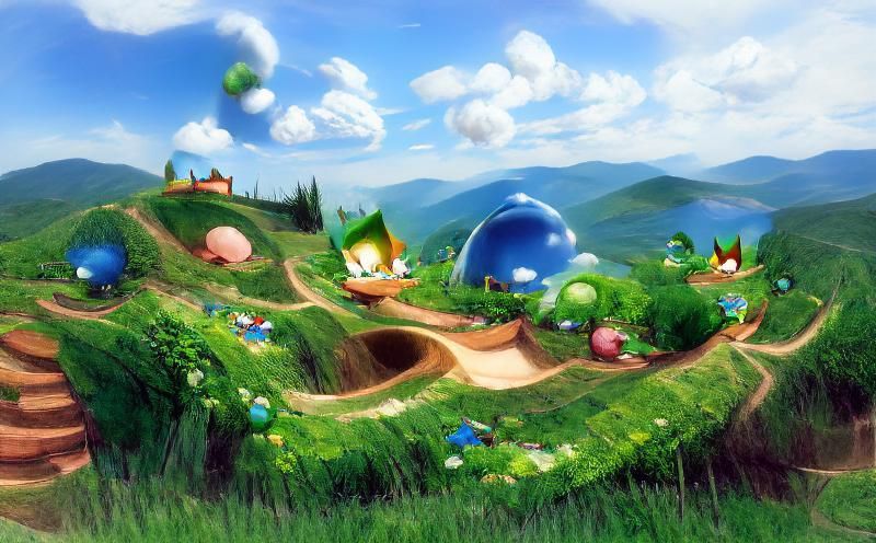 Lush Green Hills and Blue Skies Landscape