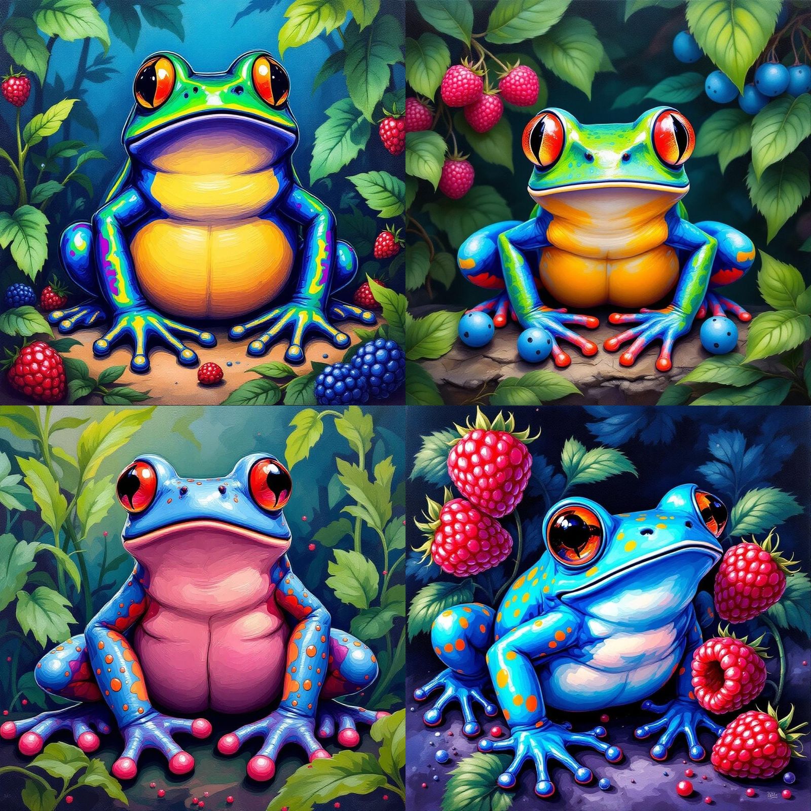 Surprised Poison Dart Frog Acrylic Painting