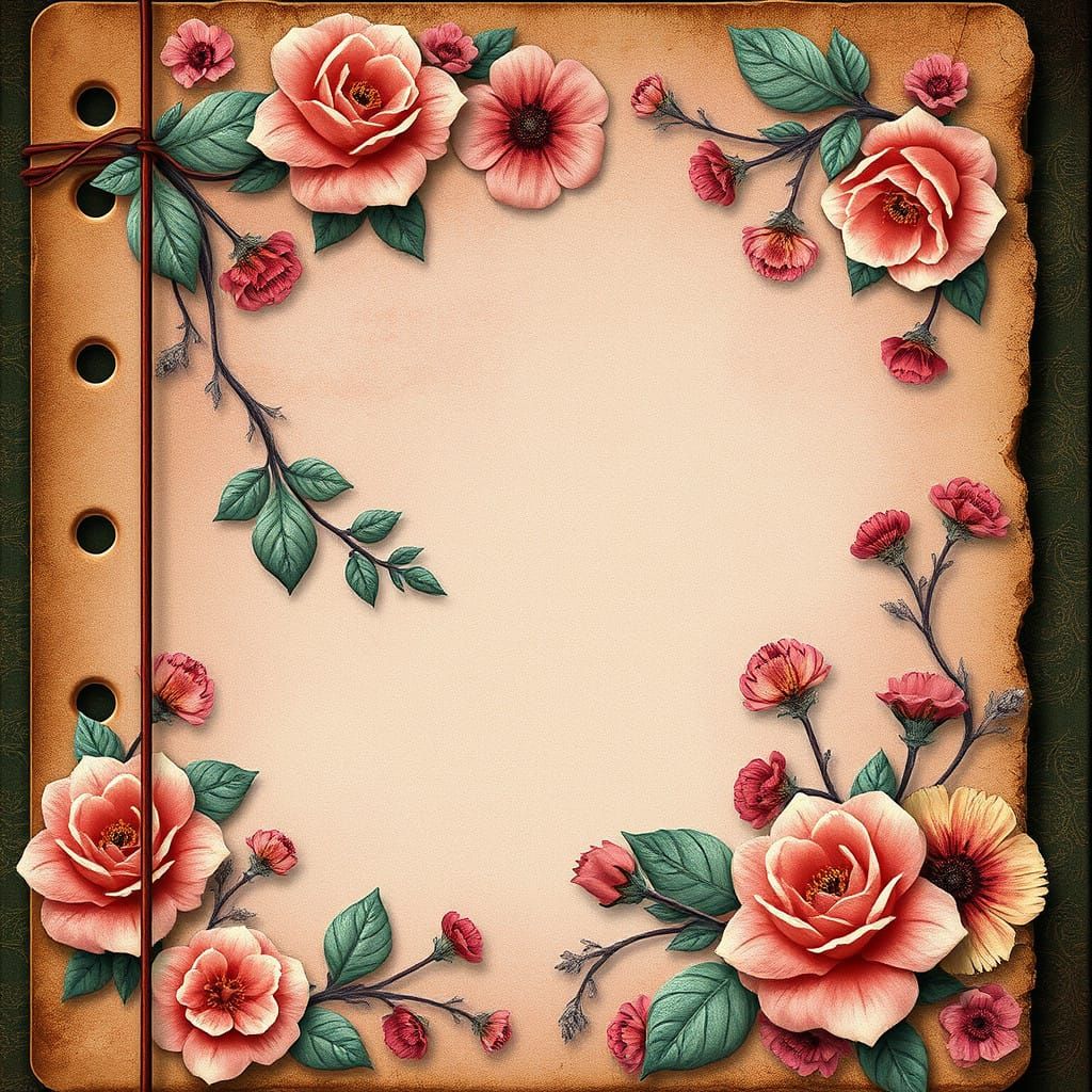 Ethereal Floral Fantasy in Vintage Style