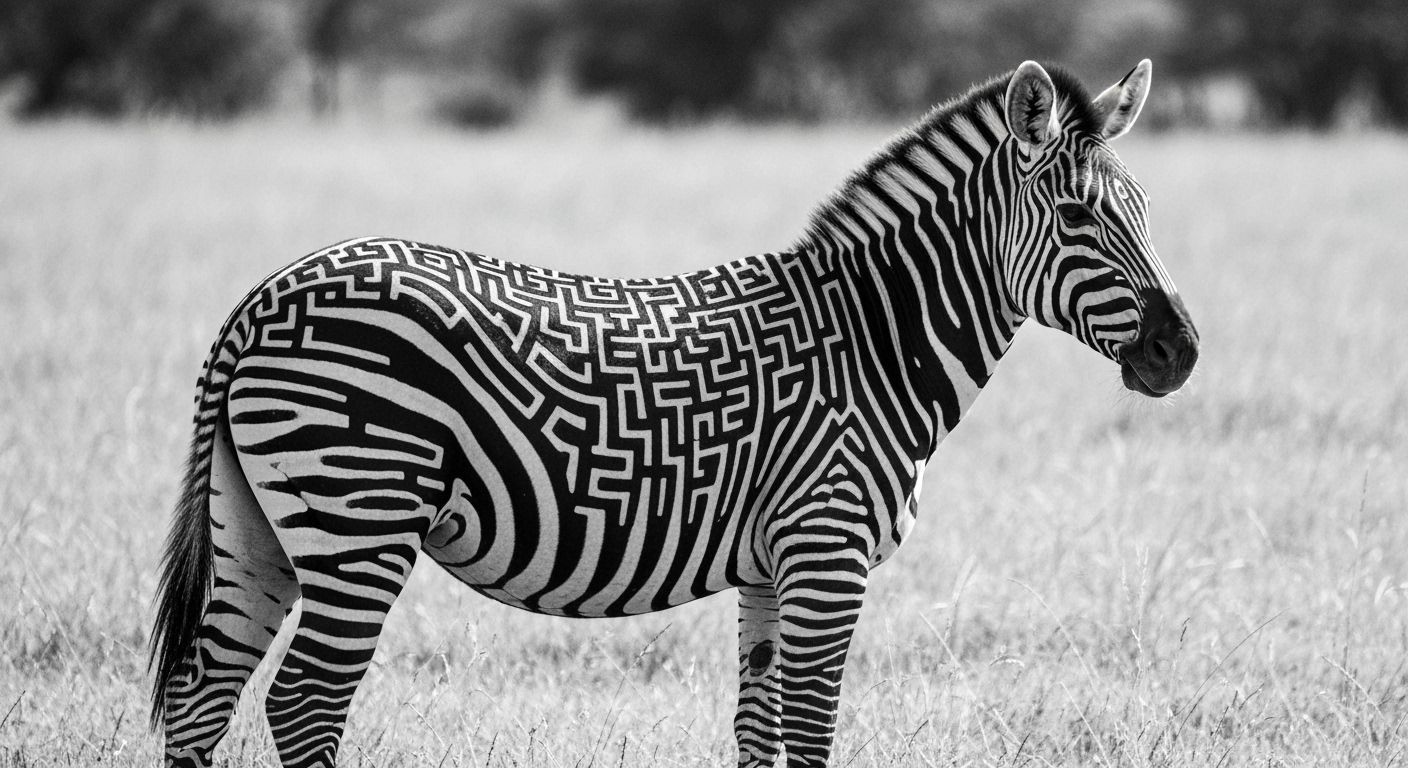 Zebra's Maze Skin in Black and White Photography