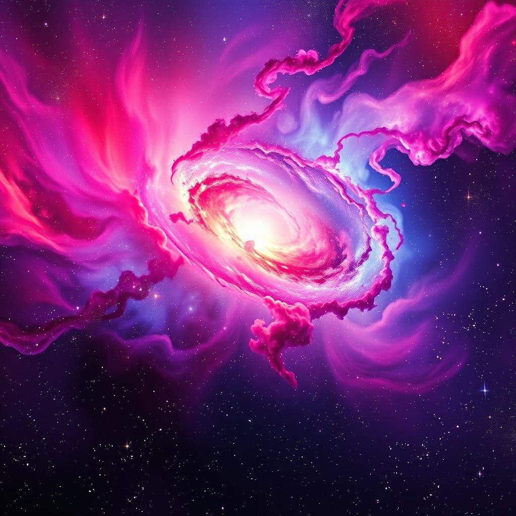 Vibrant Cosmic Dreamscape in Swirling Galaxy