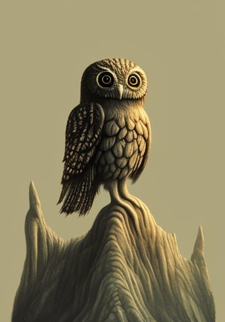 Eldritch Owl in Dark Fantasy Style