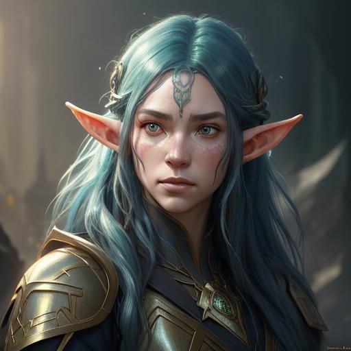 Detailed Elf Portrait in Hyperdetailed Style