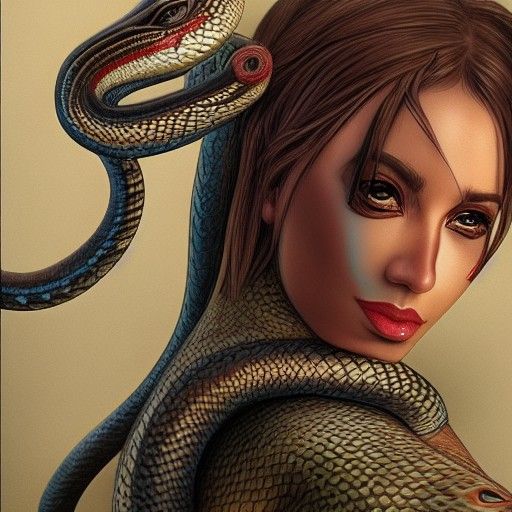 Fantasy Snake Woman Rogue Monk Hyperdetailed