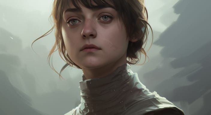 Arya Stark Portrait in Art Nouveau Style