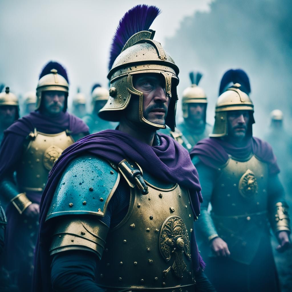 Roman Legionaries on Battlefield in Cinematic Style