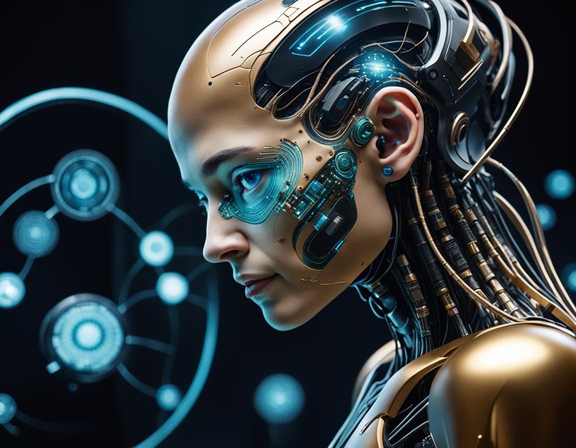 Futuristic Biometric Engineer Crafting Digital Visions