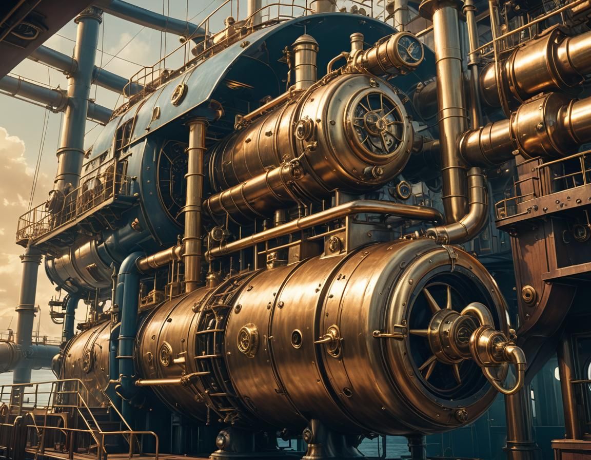 Captain Nemo on The Nautilus: Steampunk Concept Art