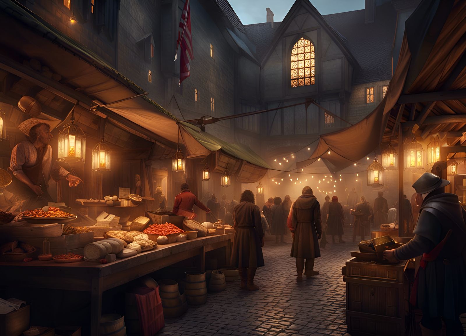 Medieval Market with Contemporary Art Vibes