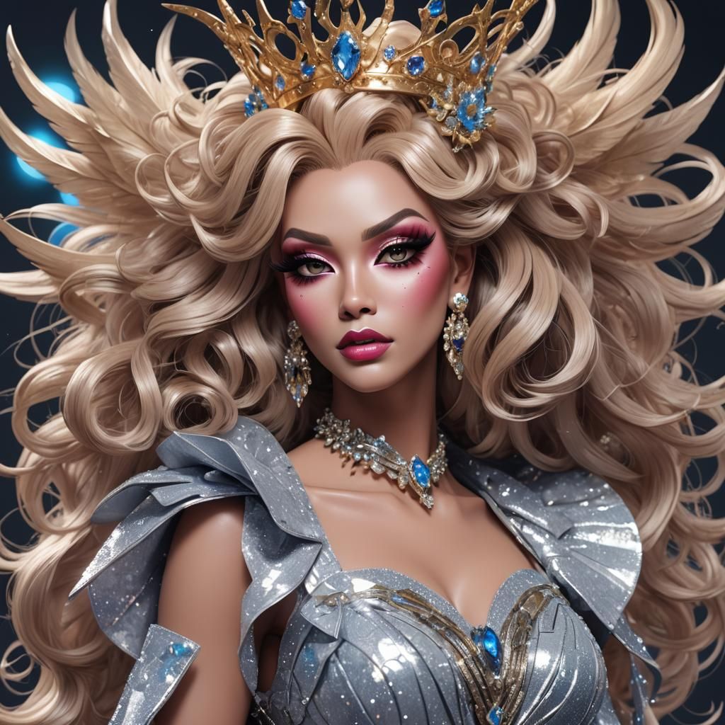 Detailed 3D Anime Drag Queen Concept Art