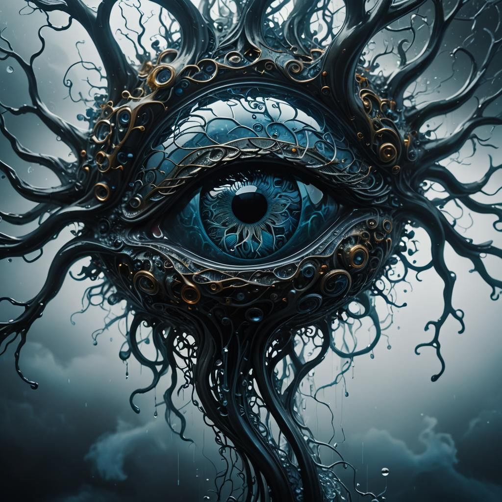 Biomorphic Glass A Shape in Dark Fantasy Style