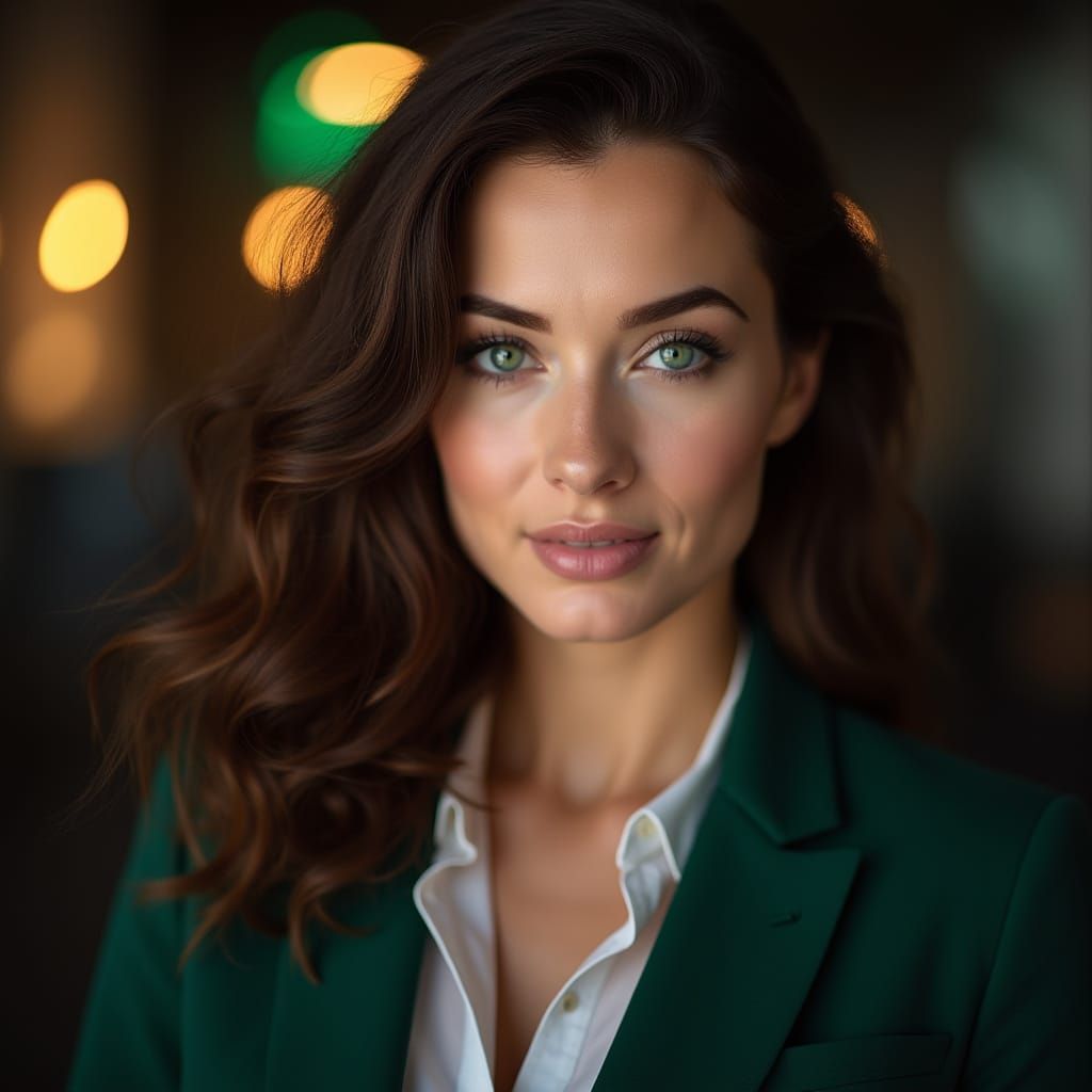 Professional Woman Portrait with Vibrant Colors