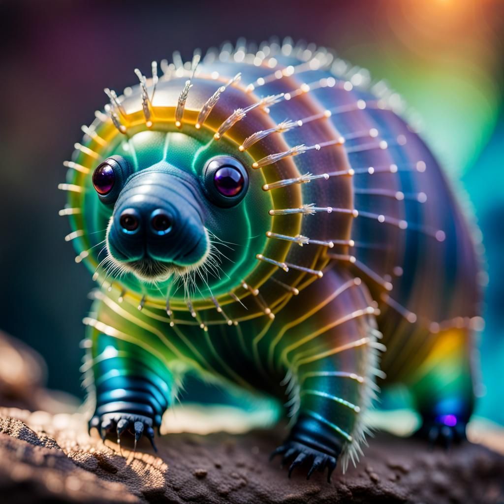 Armored Tardigrade with Laser Rifle: Macro Photography