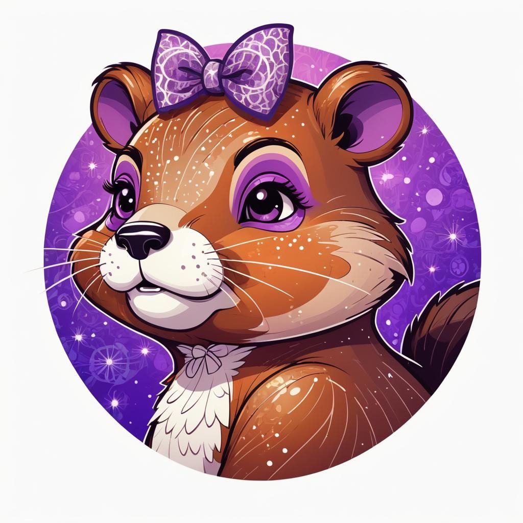 Confused Cartoon Beaver in Pop Art Style