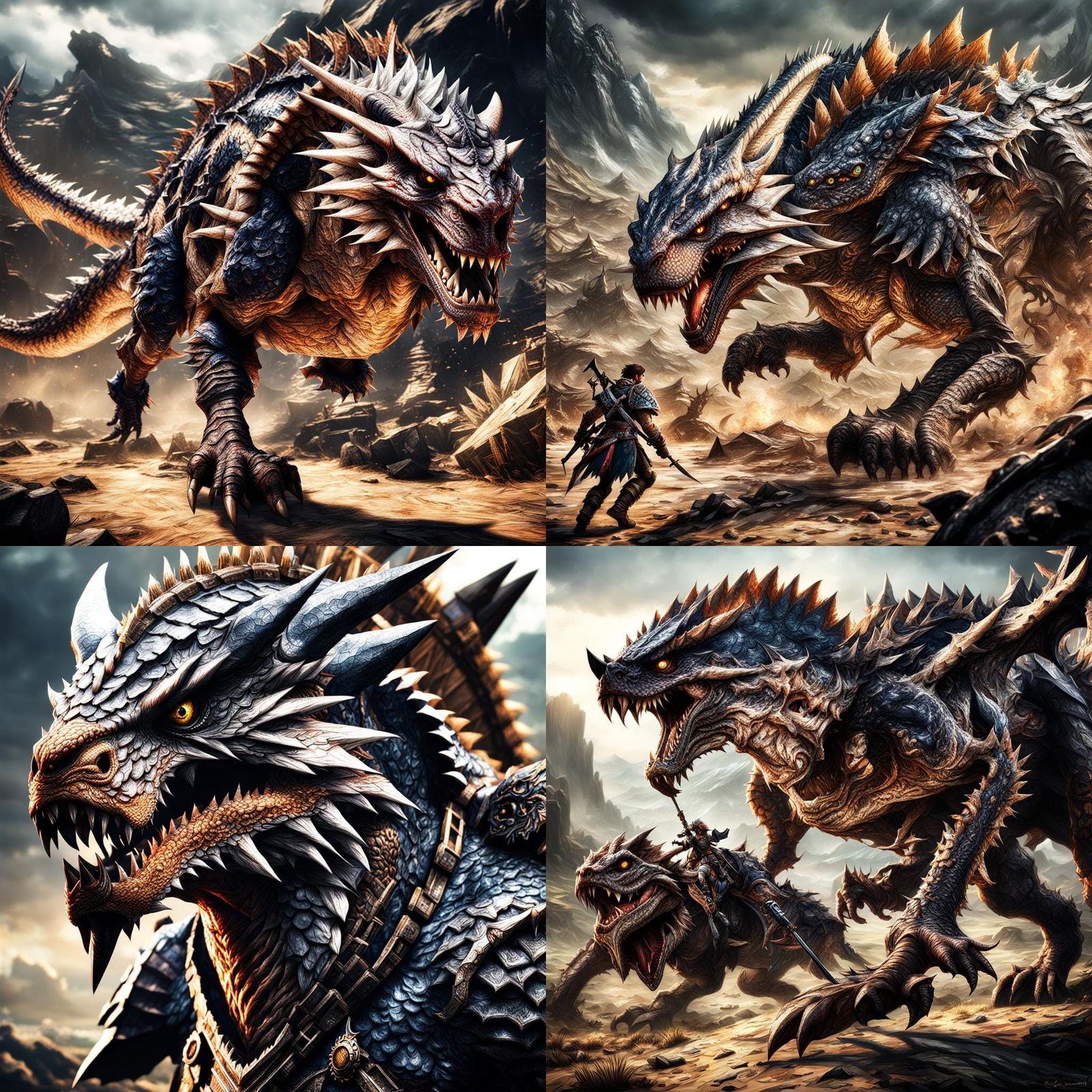 Hyperrealistic Monster Hunter in Cinematic HDR