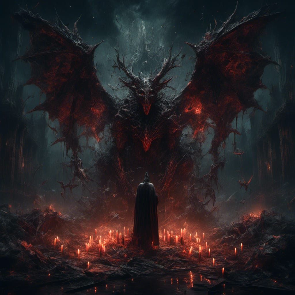 Infernal Demon in Dark Fantasy Horror Setting