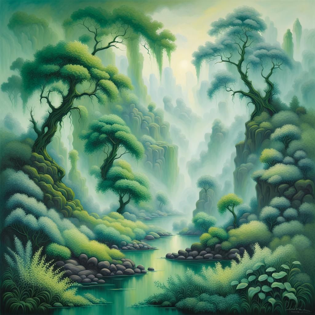 Abstract monochromatic landscape