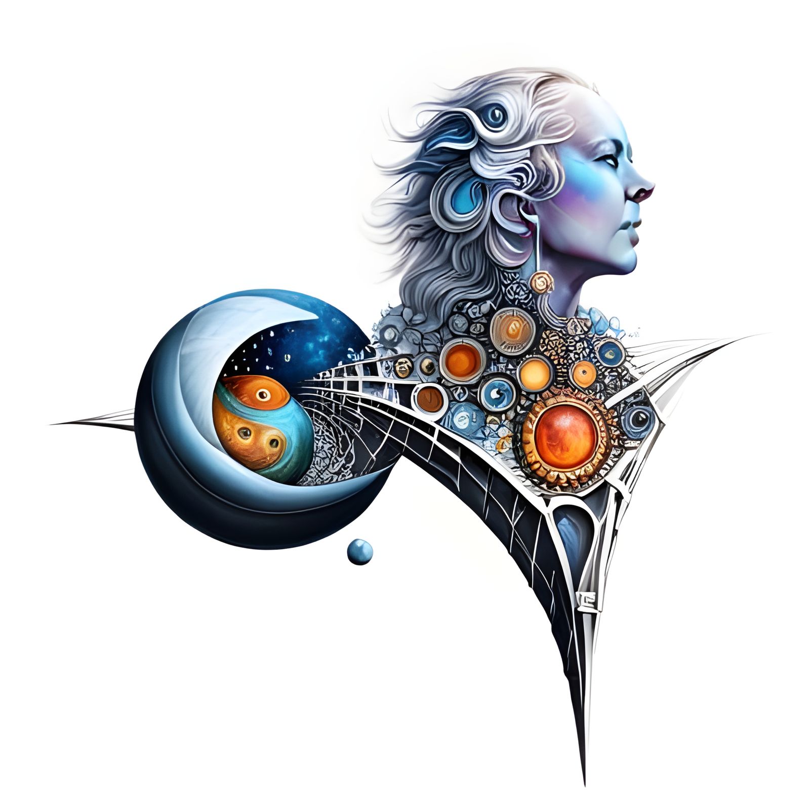 Fiery Fractal: 3D Quantum Zentangle with Crystalline Refract...