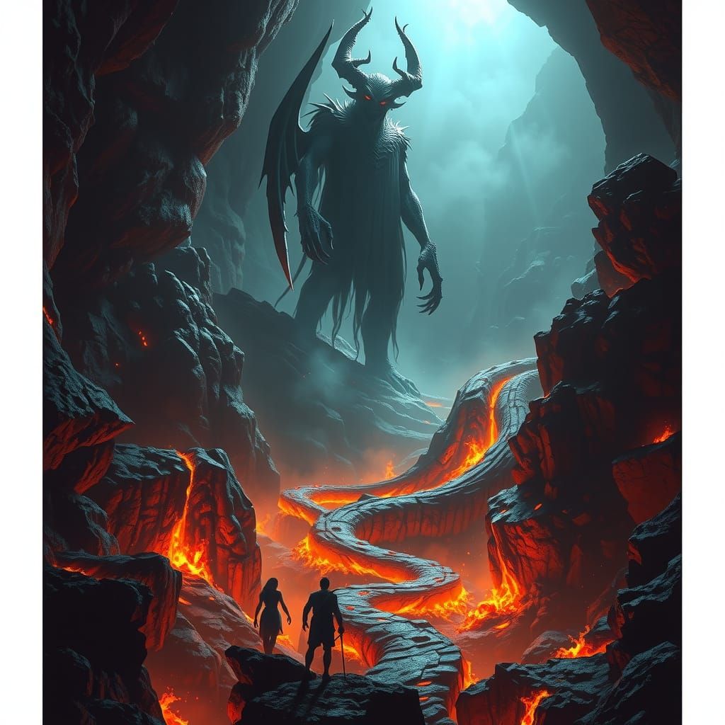 Demonic Guardian in a Giger-esque Underworld