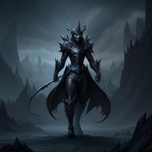 Detailed Black Dragon Fantasy Concept Art