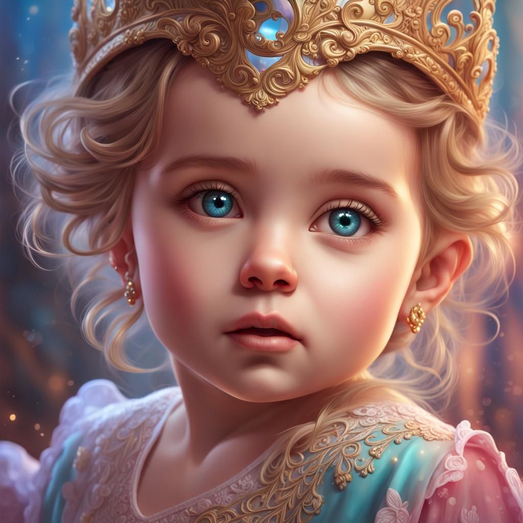 Hyperrealistic Portrait of a Cute Baby Princess