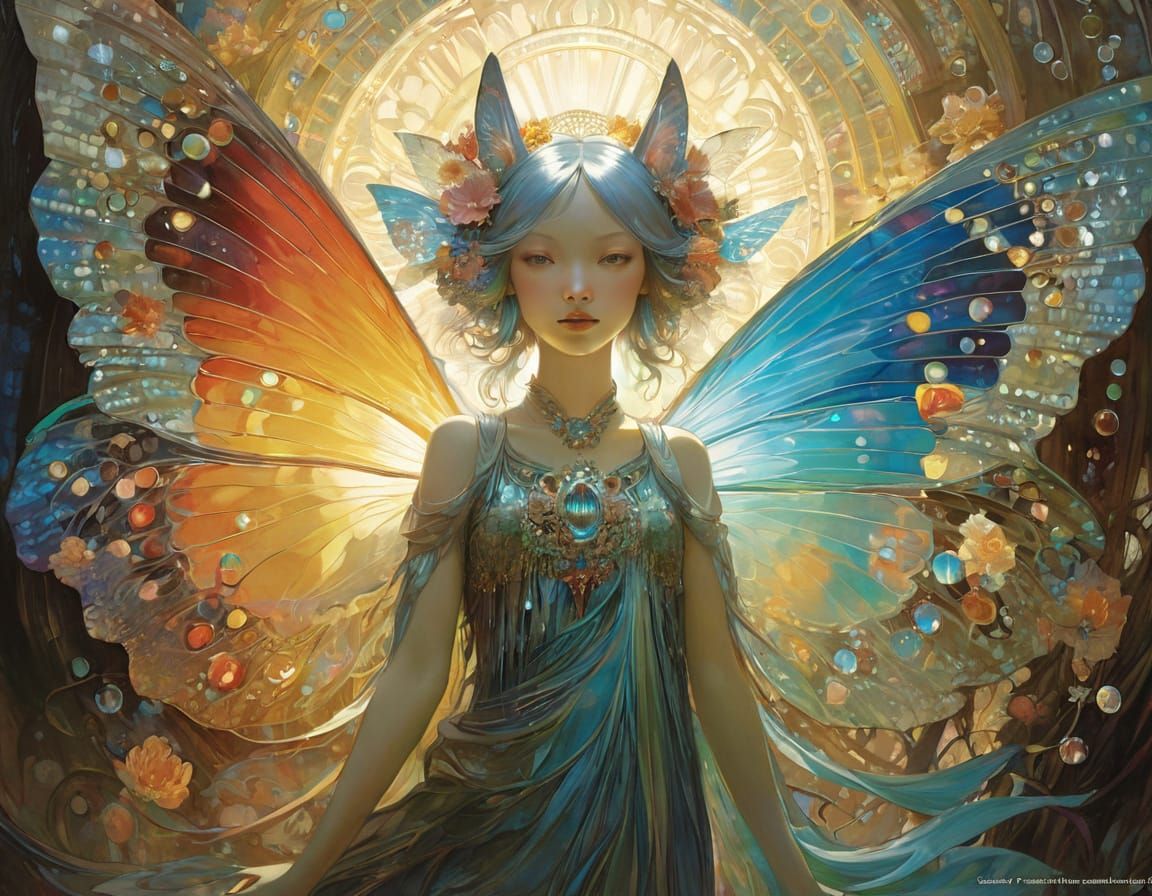 Enchanting Fairy Wings in Vibrant Triadic Colors