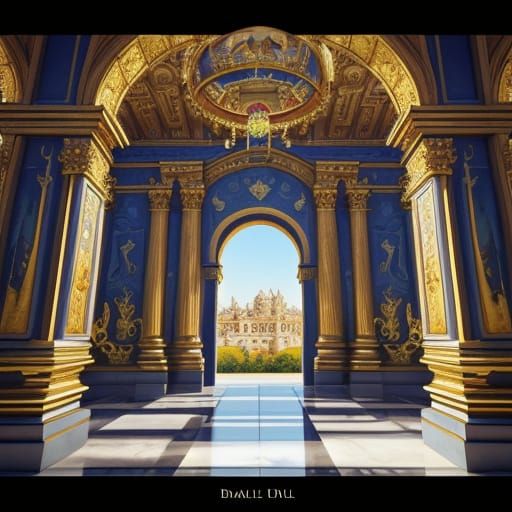 Surreal Palace with Melting Walls in Dali Style