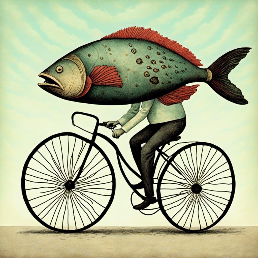 A Fish Riding a Bicycle