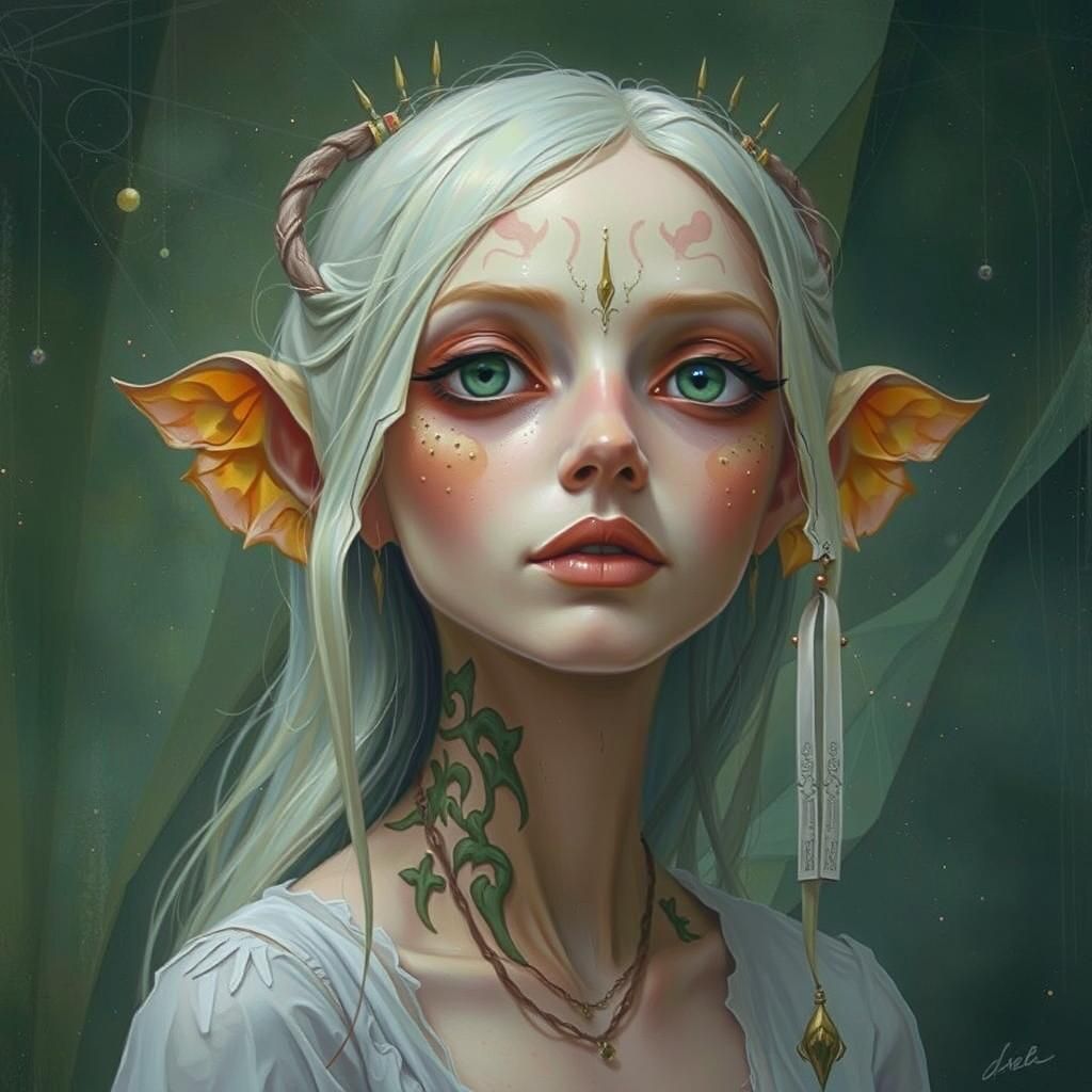 Ethereal Woman in Dreamy Surreal Dark Fantasy