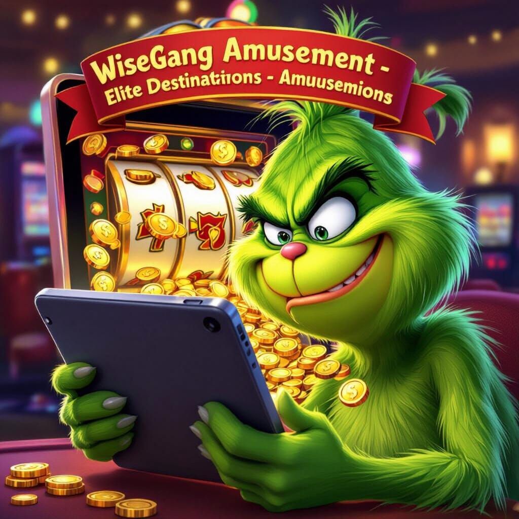 Greedy Character Enamored with Digital Slot Machine Jackpot