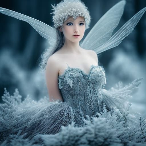 Winter Fairy in Hyperrealistic Style