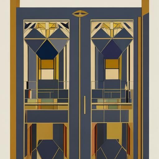 Art Deco Mouse Linen Closet Inspired by Delaunay