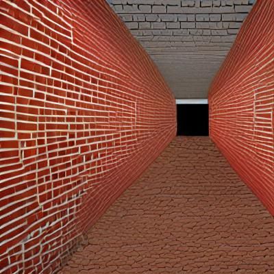 Mysterious Dystopian Hallway in Sepia Tones