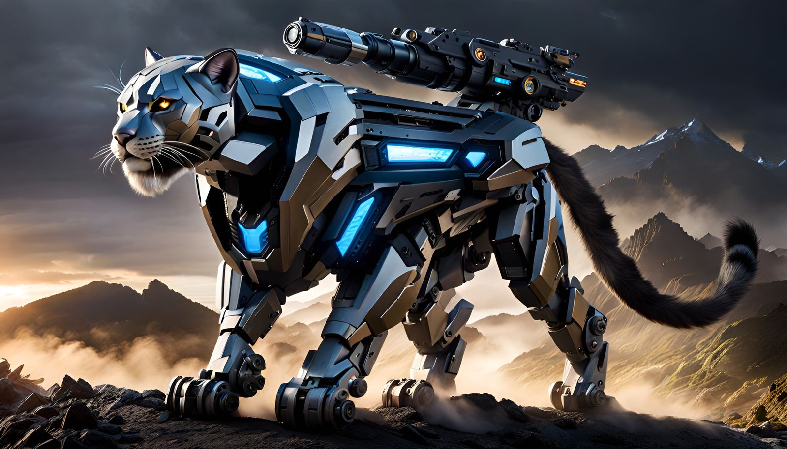 Cybernetic Displacer Beast Prowling Dark Metropolis