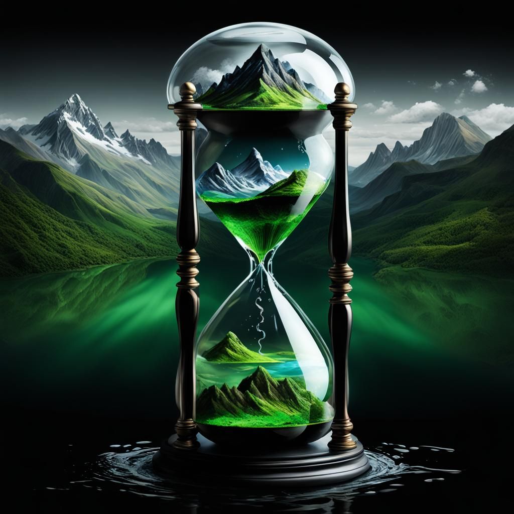 Hourglass City Flowing into Green Mountains