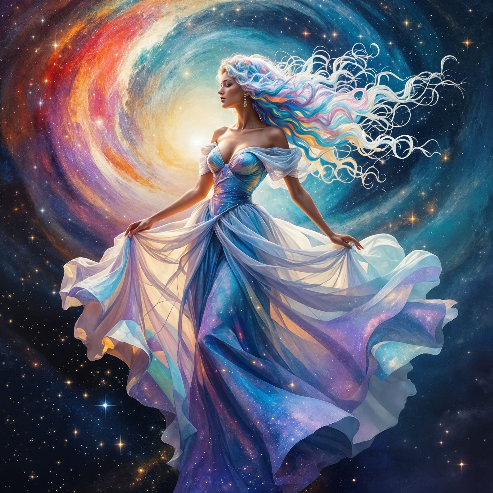 Celestial Protector of the Milky Way as Oil Painting